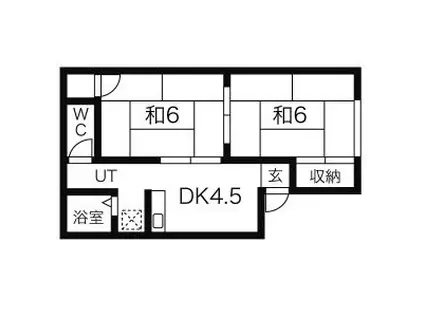タウニィみどり(2DK/2階)の間取り写真