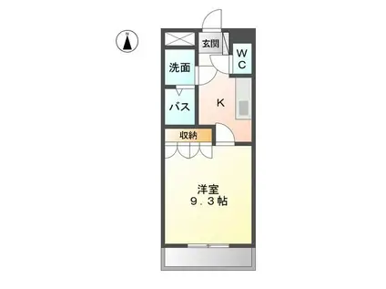 バンヴェール(1K/1階)の間取り写真