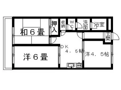 タカネハイツ(3DK/2階)の間取り写真