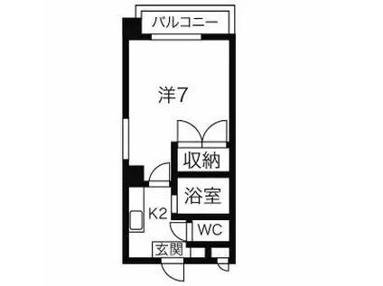 レクサス原(1K/4階)の間取り写真