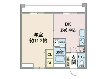 名東コーポ高針(1DK/2階)の間取り写真