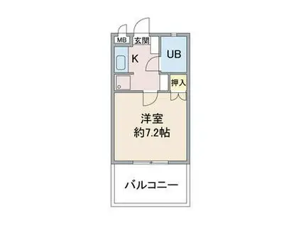 ハイツ香蘭(1K/3階)の間取り写真