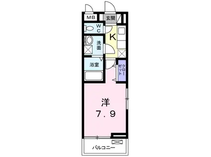 K-ハリウッド(1K/3階)の間取り写真