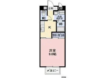SURPLUSヴェルデ(1K/2階)の間取り写真