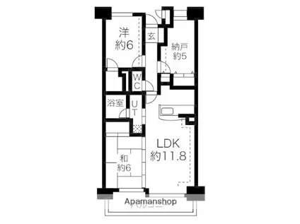 ライオンズマンション島田橋公園(2SLDK/5階)の間取り写真