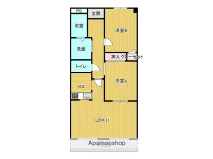 ラ・メゾン桜(2LDK/2階)の間取り写真