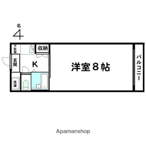 ラスカー原(1K/3階)の間取り写真