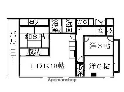 佐久間マンション(3LDK/3階)の間取り写真