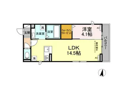 ココット(1LDK/2階)の間取り写真