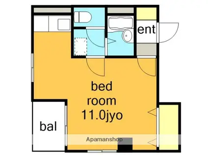 H・C・BLD(ワンルーム/2階)の間取り写真
