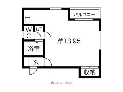 H・C・BLD(ワンルーム/4階)の間取り写真