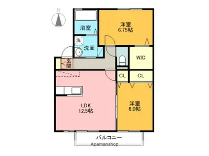 グリーンハウス(2LDK/2階)の間取り写真