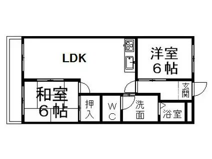 グランヒルズ横吹A(2LDK/2階)の間取り写真