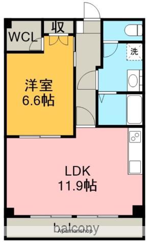 グリーンハイツ水広下(1LDK/3階)の間取り写真