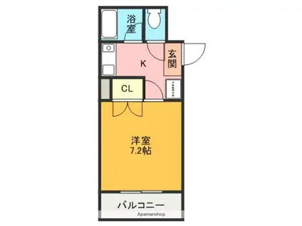 しあわせSO(1K/5階)の間取り写真