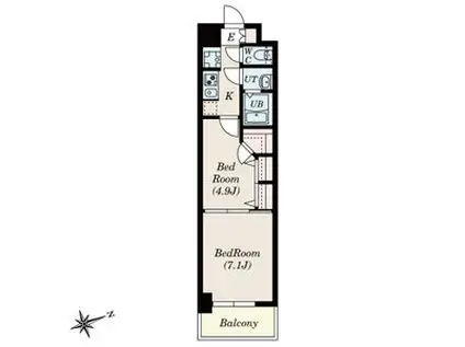 SーRESIDENCE神沢AFFORD12月契約限定キャンペー(2K/2階)の間取り写真