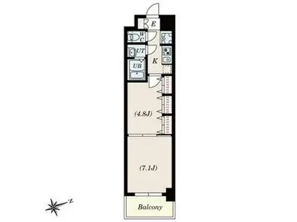SーRESIDENCE神沢AFFORD12月契約限定キャンペー(2K/1階)の間取り写真