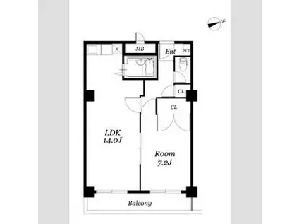 カーサノア八事(1LDK/4階)の間取り写真