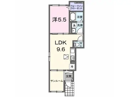 グレース大清水Ⅱ(1LDK/1階)の間取り写真