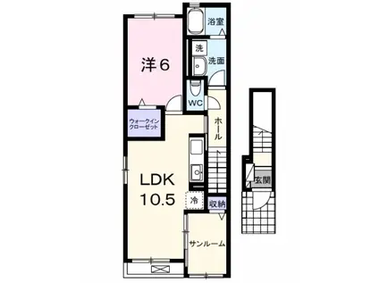 グレース大清水Ⅱ(1LDK/2階)の間取り写真