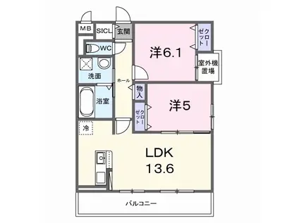スイート滝ノ水(2LDK/3階)の間取り写真