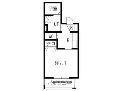スターブル野並(1K/3階)の間取り写真
