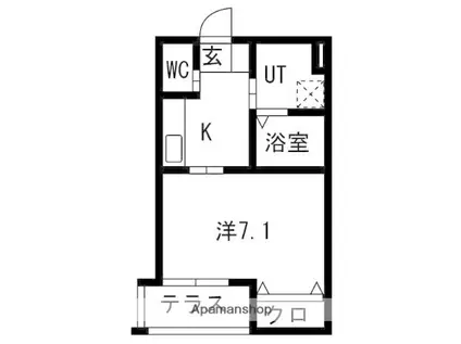 スターブル野並(1K/1階)の間取り写真