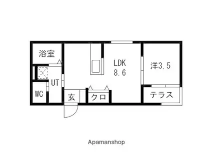 スターブル野並(1LDK/1階)の間取り写真