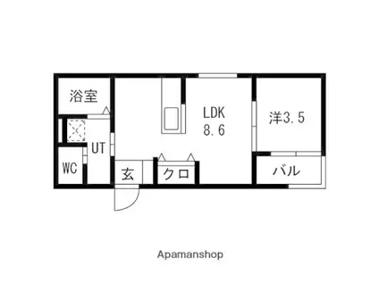 スターブル野並(1LDK/2階)の間取り写真