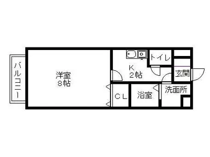 アイリス(1K/2階)の間取り写真