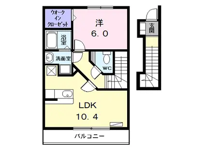 サンリット泉(1LDK/2階)の間取り写真