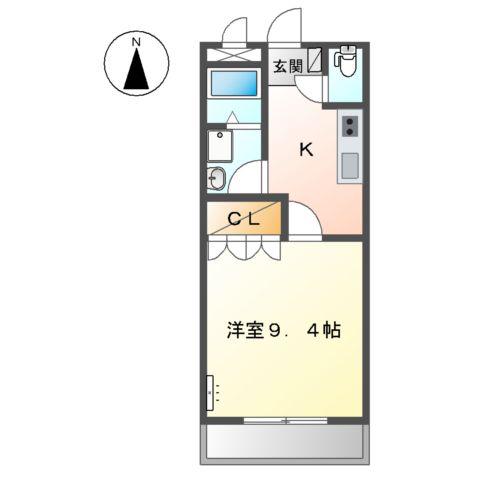 ルーラルハウス(1K/2階)の間取り写真