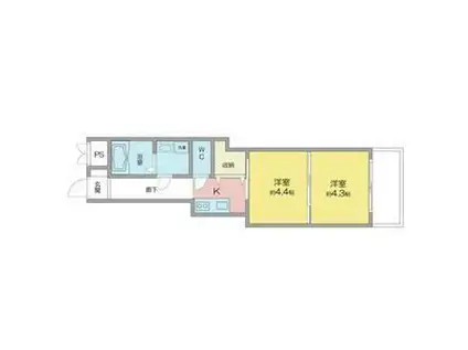 BS117ノース(2K/5階)の間取り写真