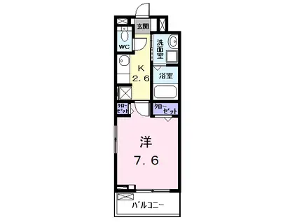 フォルシュ(1K/3階)の間取り写真