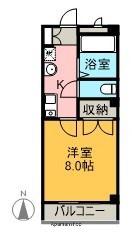 シャトー21(1K/1階)の間取り写真
