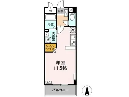 PARK FRONT NAKAMURA(1K/1階)の間取り写真