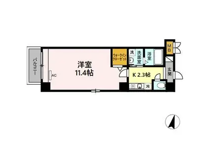 K AZUR(1K/6階)の間取り写真