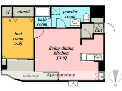 スプレンドール イルフィオーレ(1LDK/2階)の間取り写真