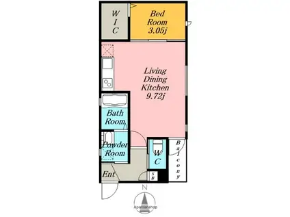 ESPRE NAKAMURAKOEN(1LDK/1階)の間取り写真
