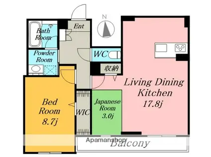 ラ クレール(1LDK/1階)の間取り写真