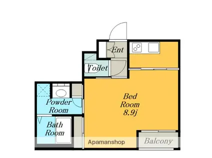SPACE CUBE HONJIN(ワンルーム/2階)の間取り写真