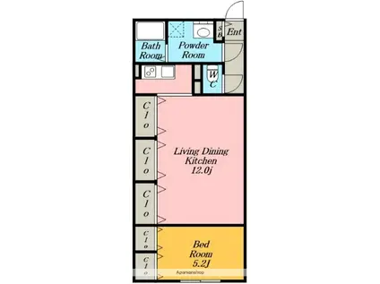 クレストタップ名古屋ウエスト(1LDK/1階)の間取り写真