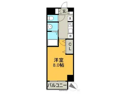 エステムコート名古屋グランツ(1K/14階)の間取り写真