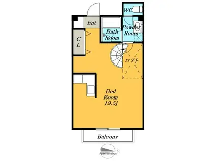 オークワン(ワンルーム/2階)の間取り写真