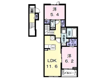 ファミール本郷(2LDK/2階)の間取り写真