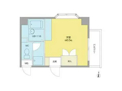 コーポミュー(1K/3階)の間取り写真