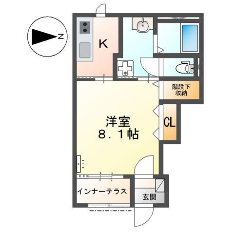 REIWA Ⅲ(1K/1階)の間取り写真