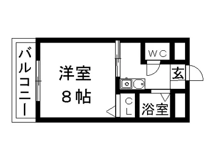 キャッスルⅢ(1K/3階)の間取り写真