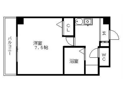 ラフィネ高峯(1K/3階)の間取り写真