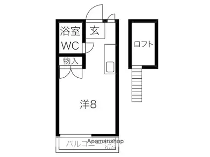 シティー丸和(1K/2階)の間取り写真
